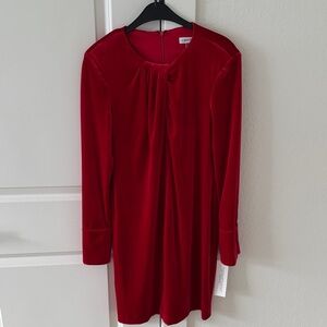 Calvin Klein Red Long Sleeve Dress